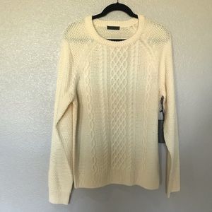 Royal Knights NWT Cable Knit Ivory Med Pullover